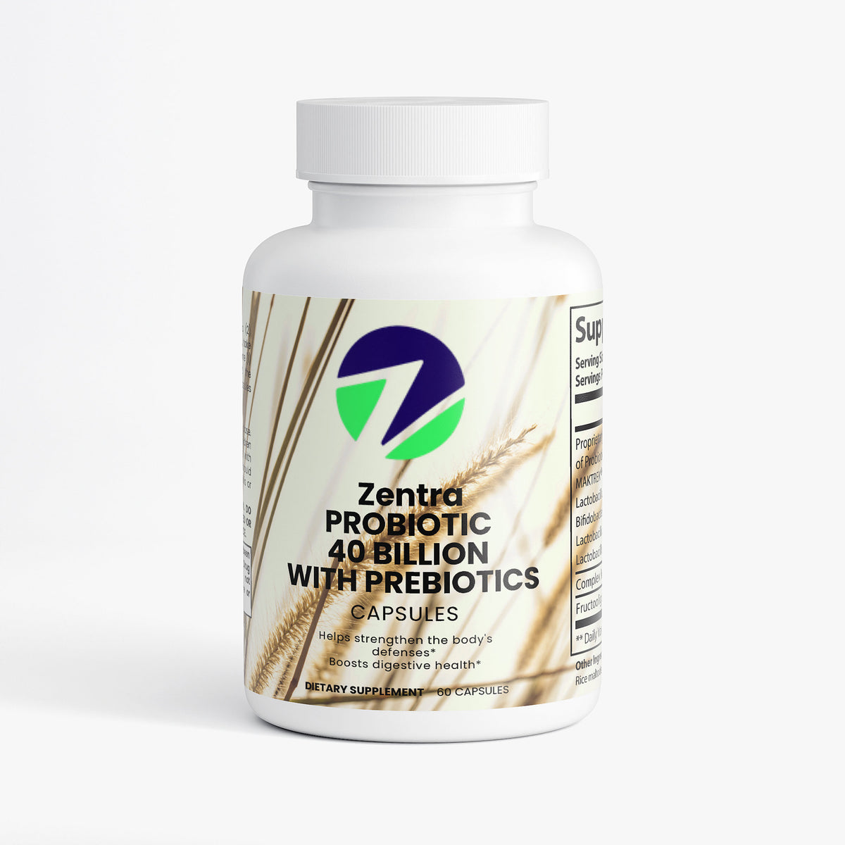 Zentra Probiotic 40 Billion with Prebiotics