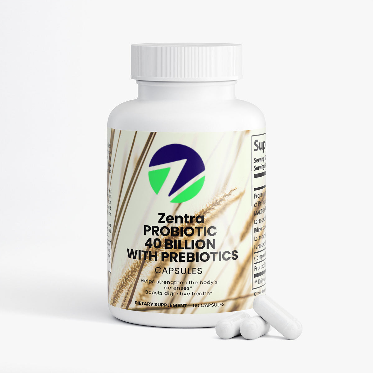 Zentra Probiotic 40 Billion with Prebiotics