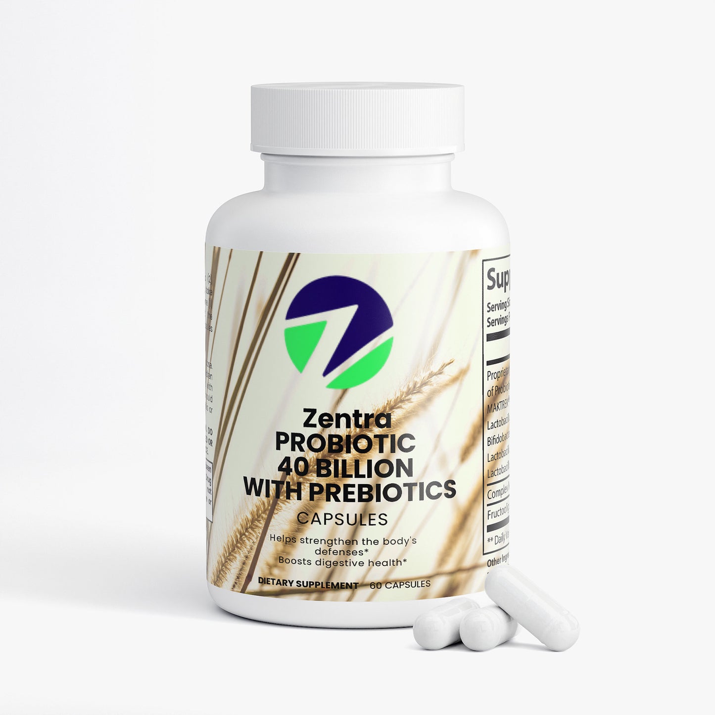 Zentra Probiotic 40 Billion with Prebiotics